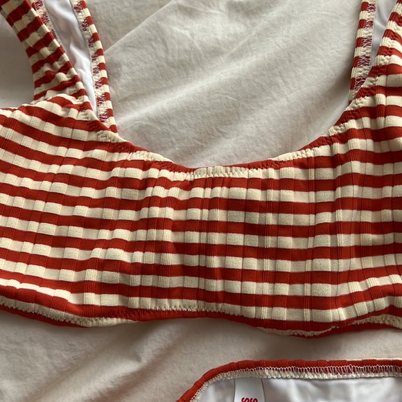 NWT madewell solid and striped Elle swim bikini set size medium - Picture 5 of 5